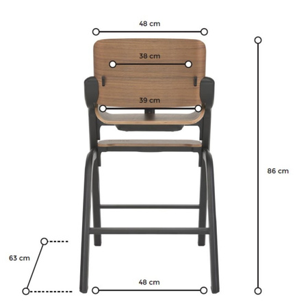 Espiro Krzesełko Pure z regulowanym podnóżkiem Graphite 07