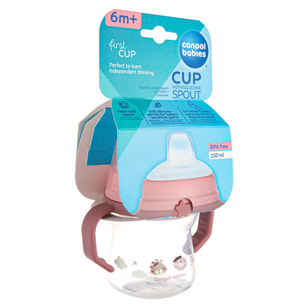 Canpol Babies Kubek z silikonowym ustnikiem FirstCup 150ml BONJOUR PARIS