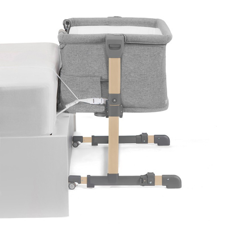 Kinderkraft Łóżeczko dostawne NESTE GROW Light Grey Full Wood