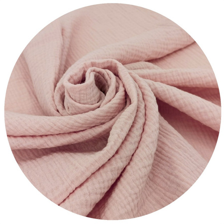 MimiNu Śpiworek do spania z nogawkami LETNI "S" Muślin Bawełniany Pudrowy Róż