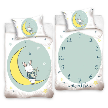 Pościel 100x135cm bawełna Renforce Króliczek na księżycu Carbotex