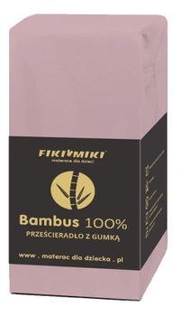 Fiki Miki Prześcieradło bambusowe 60 x 120 cm różowe