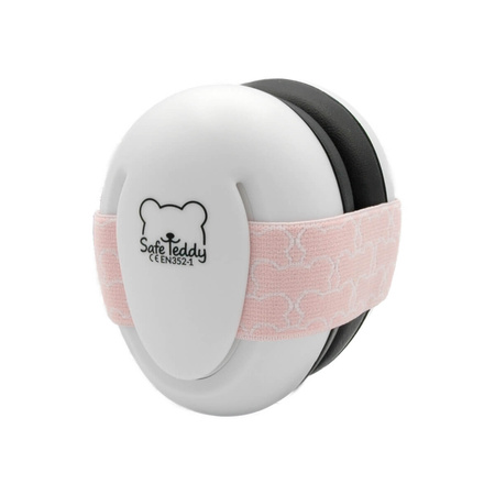 SafeTeddy Wygłuszające słuchawki ochronne dla niemowląt różowe 0m+