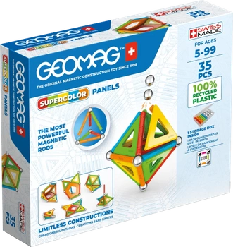 Trefl Geomag Supercolor Panels Recycled - klocki magnetyczne 35 el.