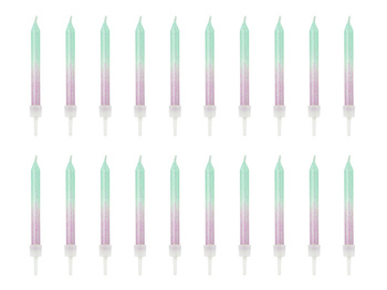 Świeczki urodzinowe ombre, 6cm (1 op. / 20 szt.)