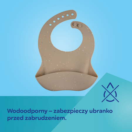 Canpol Babies Śliniak silikonowy z kieszonką DOTS Yellow