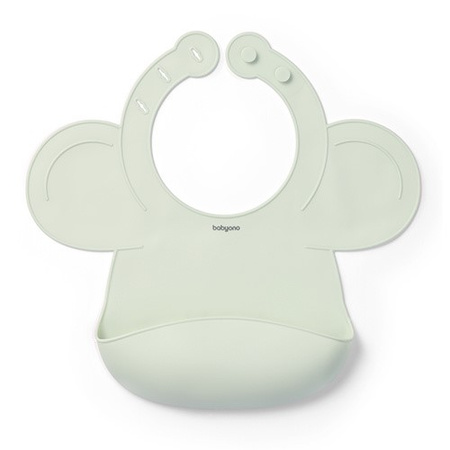 Babyono Silikonowy śliniak z regulowanym zapięciem, miętowy