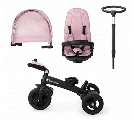 Kinderkraft EasyTwist trójkołowy rowerek z obrotowym siedziskiem Mauvelous Pink