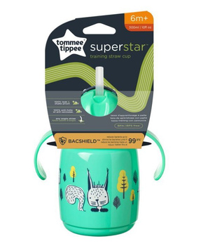 Tommee Tippee Kubek z obciążoną słomką Superstar 300ml,6m+ zielony