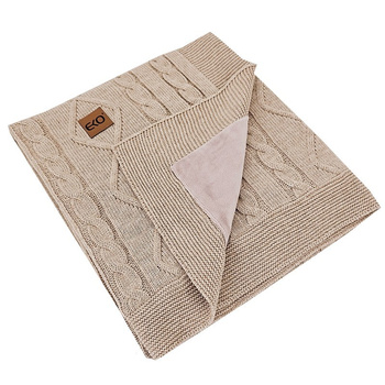 Eko Kaszmirowy kocyk z podszyciem futerkowym BEŻ