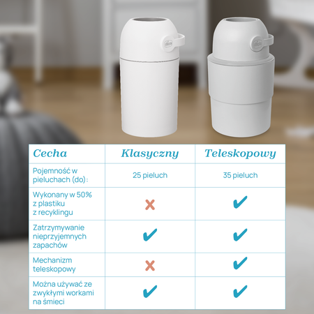 Chicco Teleskopowy kosz na pieluchy Oliwkowy