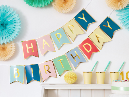 Baner Happy Birthday, mix, 15 x 175 cm