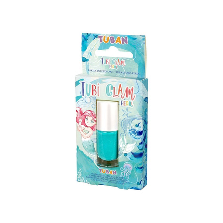 Tuban Tubi Glam lakier zmywalny wodą, turkusowy perłowy