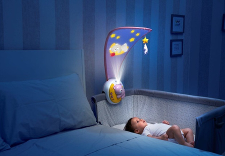 Projektorem z baldachimem 3 w 1 Next2Moon Chicco (różowy)