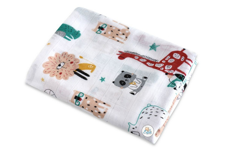 Egakids Pielucha bambusowa druk 120/120 Zwierzaki na imprezie