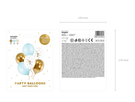 Balony 30cm, One, Pastel Light Blue (1 op. / 6 szt.)