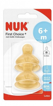 Smoczek na butelkę lateksowy 6-18m.cy M 2 szt. Nuk