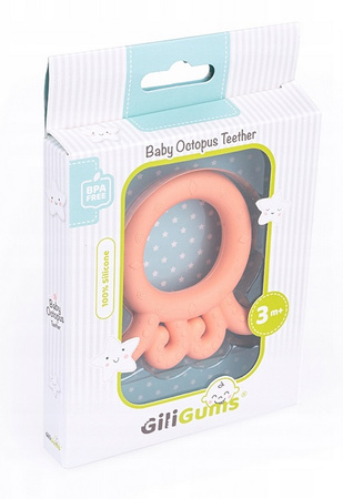 Gili Gums Silikon Gryzak Ośmiornica brzoskwiniowy