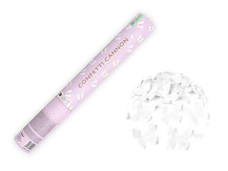 Tuba z motylkami, biały, 40cm