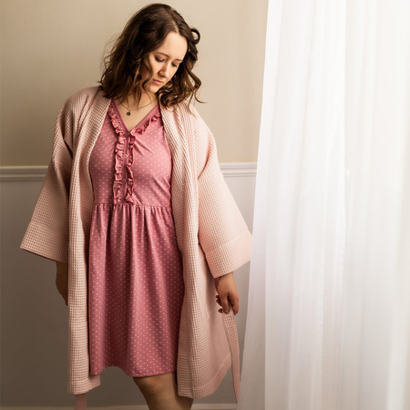 Eevi Koszula ciążowa Linda różowa w serduszka XXL