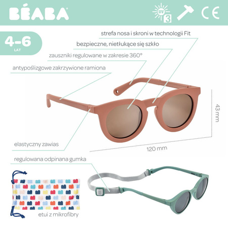 Beaba Okulary przeciwsłoneczne dla dzieci 4 - 6 lat Sunshine - Terracotta