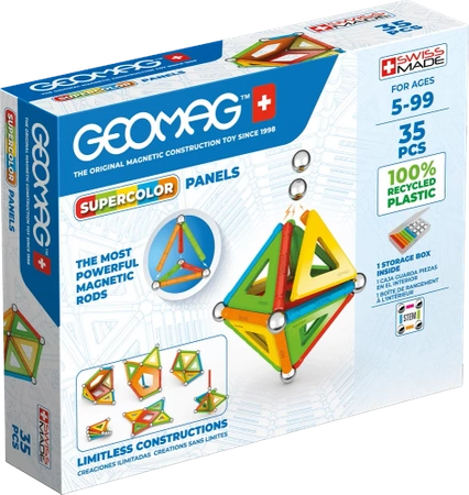 Trefl Geomag Supercolor Panels Recycled - klocki magnetyczne 35 el.