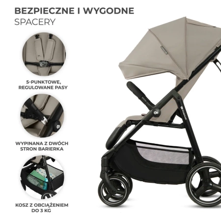 Kinderkraft Wózek spacerowy TRIG 3 Stone Beige