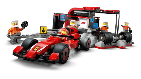 Lego 60443 City F1 Pit stop i mechanicy z bolidem Ferrari