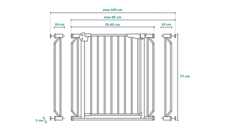 Lionelo Truus Slim Grey - bramka ochronna