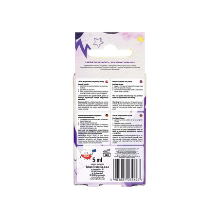 Tuban Tubi Glam lakier zmywalny wodą, fioletowy perłowy