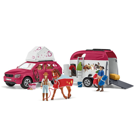 Schleich 42535 Końskie przygody z samochodem i przyczepą