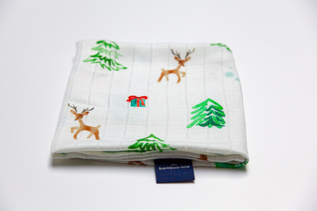 Texpol Bambusowa pieluszka dziecięca Świąteczna Zima 65 x 65 cm