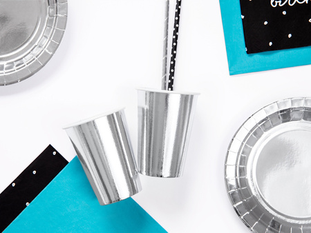 Kubeczki, srebrny, 220ml (1 op. / 6 szt.)