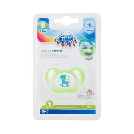 Smoczek 6-18m uspokajający silikon anatomiczny TOYS zielony Canpol babies