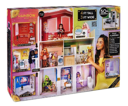 MGA Rainbow High duży drewniany dom dla lalek 574330