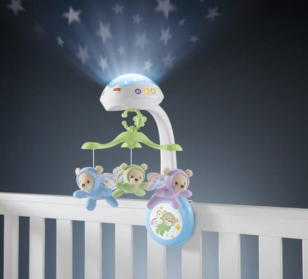 Fisher-Price Karuzela z misiami 3w1, uspokajacz dla niemowlaka