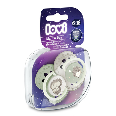 Lovi Smoczek silikonowy dynamiczny 6 - 18 m Night&day Hedgehog