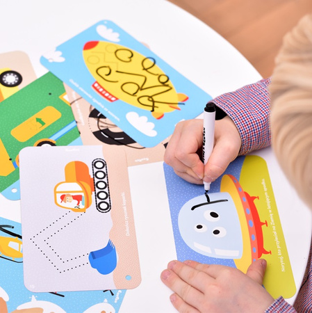 CzuCzu - Pojazdy. Zabawy kreatywne z pisakiem zmazywakiem