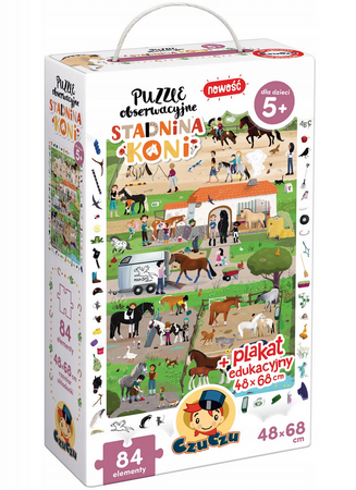 Czuczu Puzzle obserwacyjne Stadnina koni 84 elementy