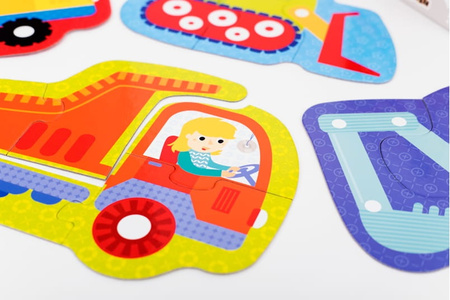 CzuCzu - Puzzle progresywne. Pojazdy na budowie