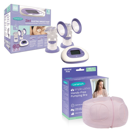 Zestaw Laktator + Biustonosz do odciągania pokarmu Lansinoh