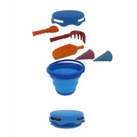 CompacToys Zestaw składanych zabawek do piaskownicy 7w1 niebieski