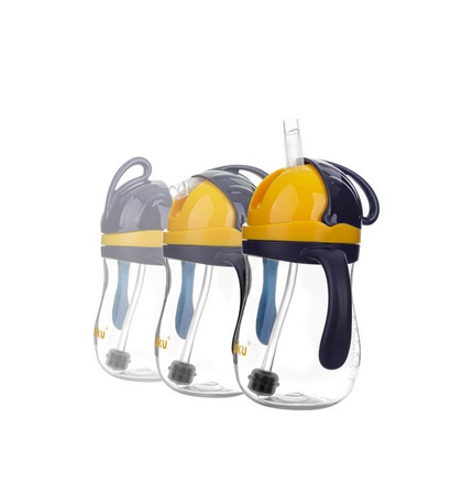 Akuku Bidon ze słomką z odważnikiem blue/yellow A0165