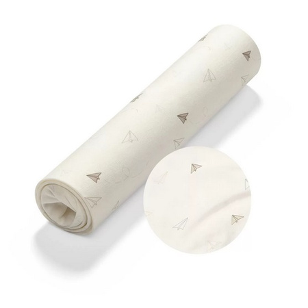 Babyono Bambusowe prześcieradło z gumką do łóżeczka, PAPER PLANES 60x120 749/03