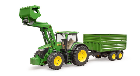 Bruder 03155 Traktor John Deere 7R 350 z ładowaczem i przyczepą