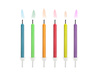 Świeczki urodzinowe Kolorowe Płomienie, mix (1 op. / 6 szt.)