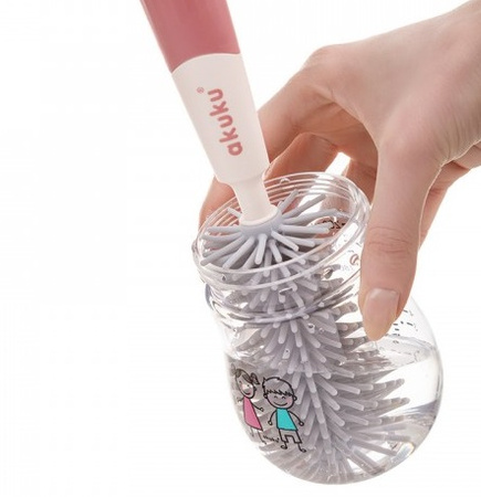 Akuku Szczotka silikonowa z wymienną końcówką