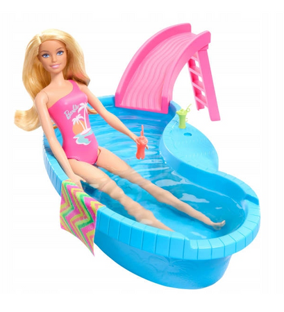 Mattel Lalka Barbie z basenem i zjeżdżalnią