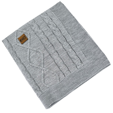 Eko Kaszmirowy kocyk z podszyciem futerkowym SZARY