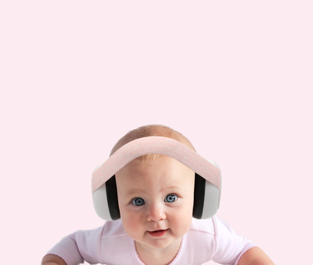 SafeTeddy Wygłuszające słuchawki ochronne dla niemowląt różowe 0m+